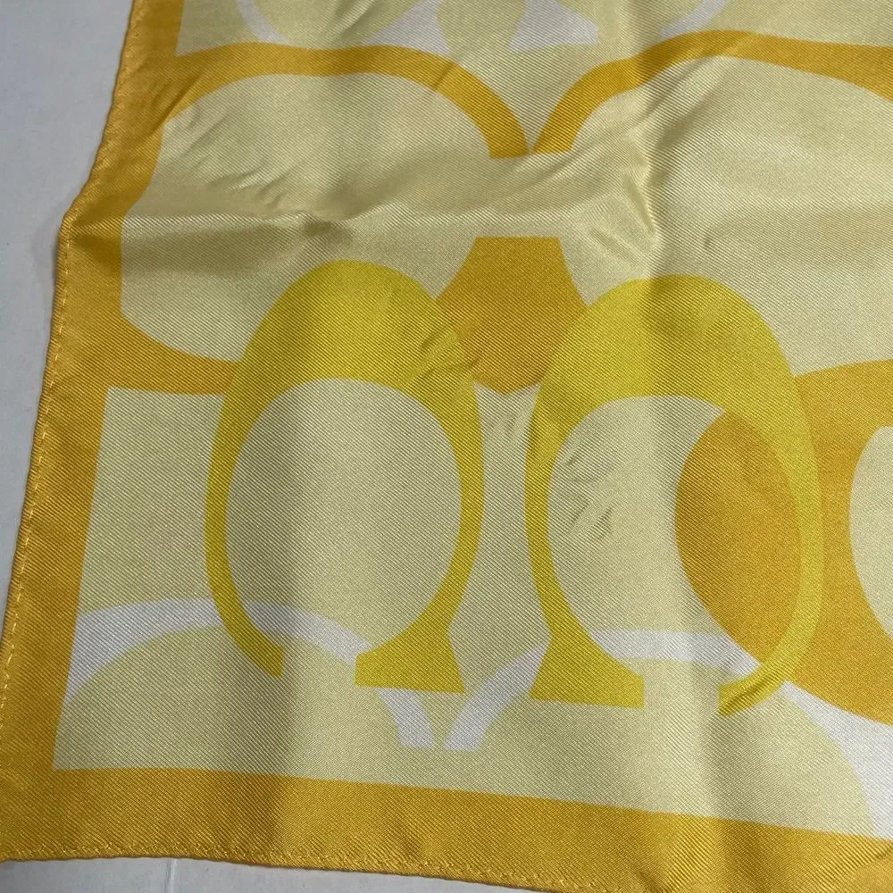 NWOT Coach 100% silk scarf beautiful bright yellow PRICE FIRM NO DISCOUNTS
